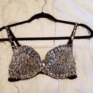 Sequin and bling black bra size M fits 34C